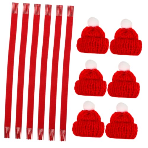 GALPADA Mini Strick Weihnachtshut und Schal Set Teilig Rot Mütze Schal Weihnachtsflaschen Deko für Weinflaschen und Weihnachtsbaum Festlich GALPADA Mini Strick Weihnachtshut und Schal Set Teilig Rot Mütze Schal Weihnachtsflaschen Deko für Weinflaschen und Weihnachtsbaum Festlich von GALPADA