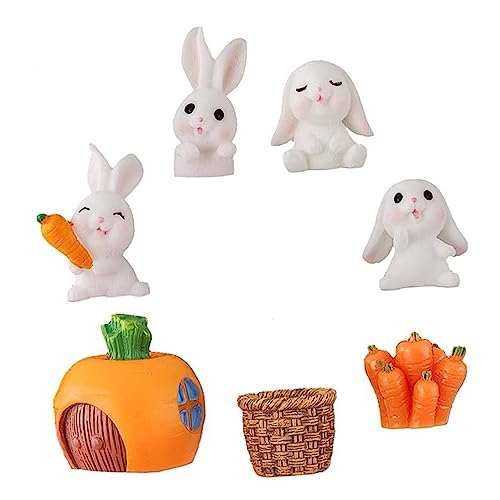 GALPADA Miniatur Hasenfigur Teilig PVC Langlebig Detailreich Niedlich für Kuchen Auto Desktop Dekorationen DIY Osterparty Geburtstagsfeier von GALPADA