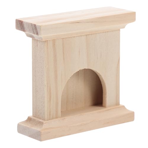 GALPADA Miniatur Puppenhaus Kamin Holz Realistische Feuerstelle für Kreative DIY Dekoration Zubehör für Puppenhaus Mini Möbel von GALPADA