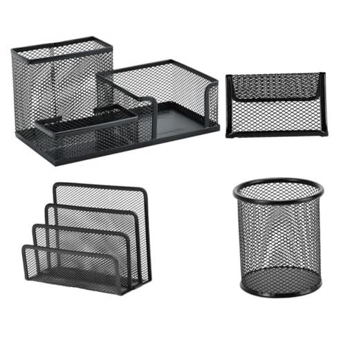 GALPADA Multifunktionaler Schreibtisch Organizer Teilig Schwarz mit Rundem und Dreifach Stiftehalter Visitenkarten und Briefablage für Büroaufbewahrung und Ordnung GALPADA Multifunktionaler Schreibtisch Organizer Teilig Schwarz mit Rundem und Dreifach Stiftehalter Visitenkarten und Briefablage für Büroaufbewahrung und Ordnung von GALPADA