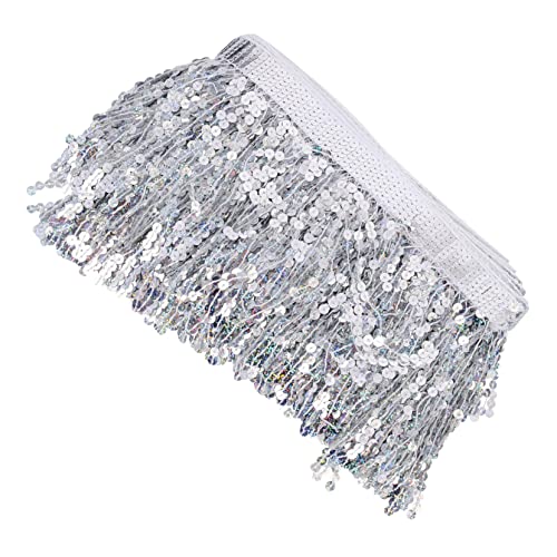 GALPADA Multifunktionales Pailletten Fransenband für Kostüme Lateinische Bühnenbekleidung Silber für Diy Projekte und Dekorationen Strapazierfähig und Einfach zu Verarbeiten GALPADA Multifunktionales Pailletten Fransenband für Kostüme Lateinische Bühnenbekleidung Silber für Diy Projekte und Dekorationen Strapazierfähig und Einfach zu Verarbeiten von GALPADA