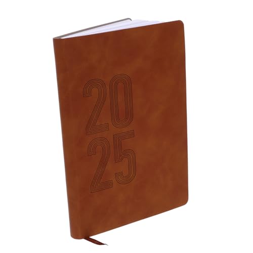 GALPADA Notizbuch Notizblock Weiß jährlich Planerbuch Kalenderplaner Business Planning Notebook tragbarer Planer-Organizer tägliches Aufgabenheft Täglicher Planungsrestrang Papier Kaffee von GALPADA