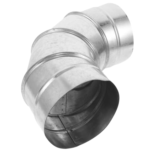 GALPADA Ofenrohr Bogen aus Galvanisiertem Langlebiger Kaminrohr Adapter für Küchenabzug Passgenaues Ofenrohr Verbindungsstück Hitzebeständiger Lüftungsbogen für Dunstabzug und Abluft von GALPADA