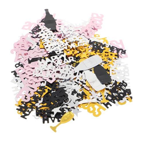 GALPADA Packungen Party Konfetti mit Glitzer in Roségold Schwarz Silber Festliche Tischdeko für Neujahrsfeier und Silvester Glänzende Streudeko für Unvergessliche Party von GALPADA