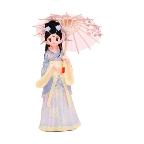 GALPADA Party Cake Picks Kreative Qing Modell Tortenstecker Resin Mädchen mit Regenschirm Tortenornament für Geburtstag und Feier von GALPADA