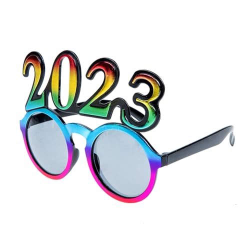 GALPADA Partybrille Zahlenform Buntes PC Material Neujahrsdekoration Foto Requisite Unisex Silvester Spaß Zubehör von GALPADA