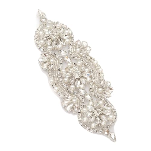 GALPADA Perlen Aufkleber Patch für Hochzeitsgürtel Strass Applikation für Brautkleider Abendkleider und DIY Dekoration Hochwertige Perlen und Glitzer für Styles von GALPADA