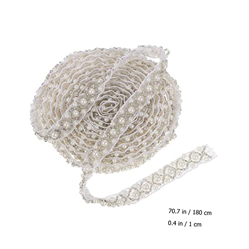 GALPADA Perlen Spitzenband DIY Perlenspitze mit Feinem Gauze Handarbeit Perlenborte für Kleidungsdekoration Ärmelbesatz und Bastelverzierung von GALPADA