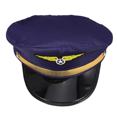 GALPADA Pilotenmütze Pilotenkostüm Pilotenhüte für Damen Airline-Pilot-Cosplay-Hut Kapitäne Hut Piloten-Partyhut für Erwachsene Kostüm des Flugkapitäns Cosplay Pilotenhut Plastik Blau GALPADA Pilotenmütze Pilotenkostüm Pilotenhüte für Damen Airline-Pilot-Cosplay-Hut Kapitäne Hut Piloten-Partyhut für Erwachsene Kostüm des Flugkapitäns Cosplay Pilotenhut Plastik Blau von GALPADA