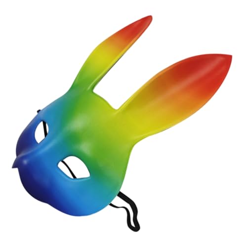 GALPADA Rainbow Bunny aus PU Bunte Karneval Masquerade Hasenmaske für Halloween Kostüm Party Vielseitige Cosplay für Fasching und Festveranstaltungen GALPADA Rainbow Bunny aus PU Bunte Karneval Masquerade Hasenmaske für Halloween Kostüm Party Vielseitige Cosplay für Fasching und Festveranstaltungen von GALPADA