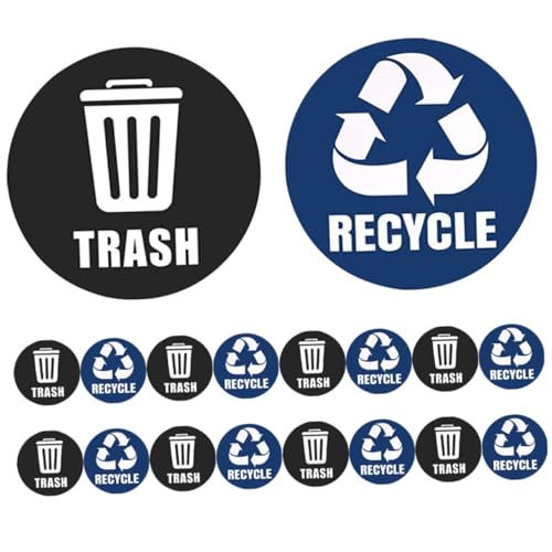 GALPADA Recycling Aufkleber PVC Selbstklebend Mülltonnen Etiketten Mülltrennung Zuhause Büro Restaurant Praktische Abfallkennzeichnung von GALPADA