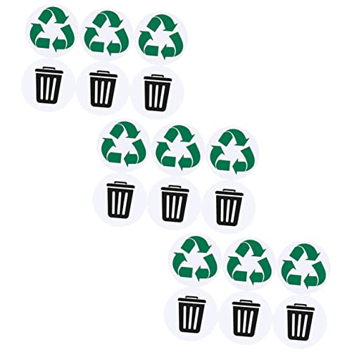 GALPADA Recycling Aufkleber Set für Mülltrennung Selbstklebende Etiketten für Abfalleimer Entfernbare Abfallklassifizierungszeichen für Zuhause Freien von GALPADA