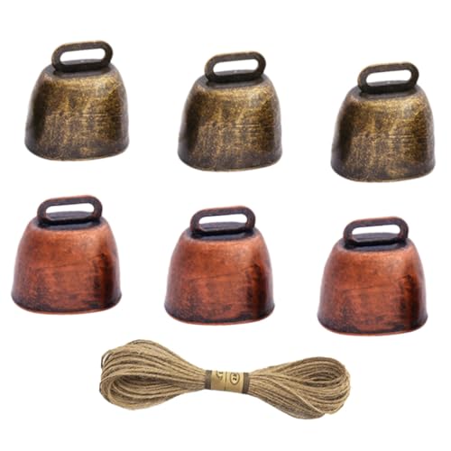 GALPADA Retro Kuhglocke Teilig mit Juteseil Langlebige Laute Weideglocken für Rinder Pferde Schafe Klare Klangqualität für Farm und Tierhaltung GALPADA Retro Kuhglocke Teilig mit Juteseil Langlebige Laute Weideglocken für Rinder Pferde Schafe Klare Klangqualität für Farm und Tierhaltung von GALPADA