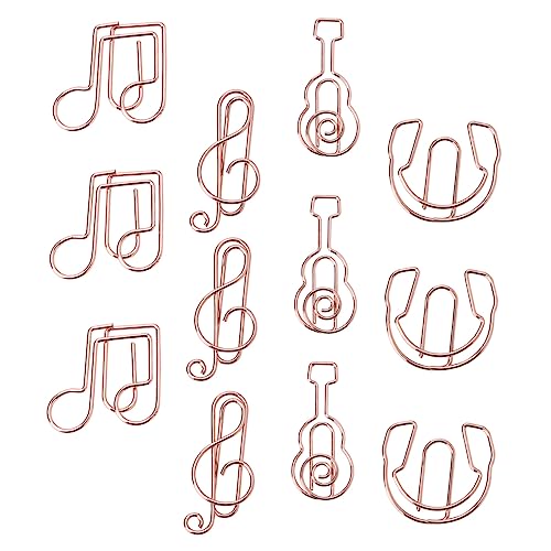 GALPADA Roségoldene Musiknoten Metall Büroklammern – 12 Stück Kreative Clips Für Notizen - Bücher Und Karten - Perfekt Als Oder Zur Dekoration Für Weihnachten Und Feiertage von GALPADA