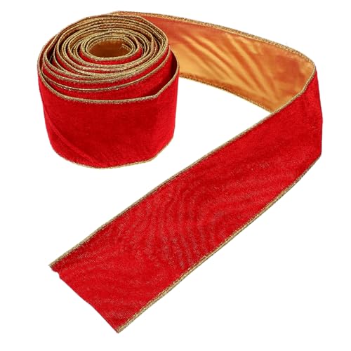 GALPADA Rotes Samtband Dekoratives Schneidbares Geschenkband für DIY Basteln Verpackungen und Blumenarrangements Tragbar und Platzsparend für Feste und von GALPADA