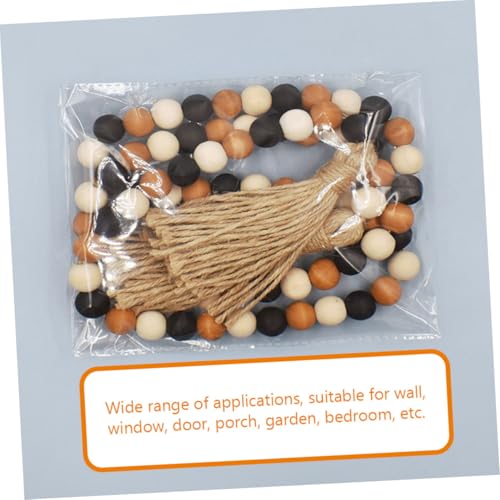 GALPADA Rustikale Holzperlen Girlande mit Quasten Handgefertigtes DIY Tassel pendent Vielseitige Wand Tischdeko für Boho Bauernhausstil für Wohnzimmer Garten und Partydekoration von GALPADA