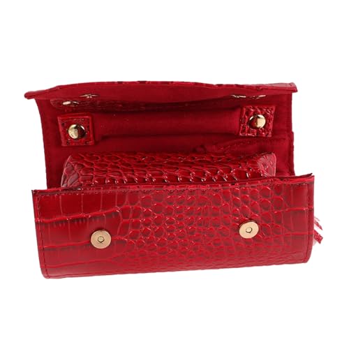 GALPADA Schmuckrollen Für Unterwegs Schmuck-organizer Reiseetui Kompakte Schmucktasche Reise-schmuckaufbewahrungstasche Samt-schmuckschatulle Rot von GALPADA