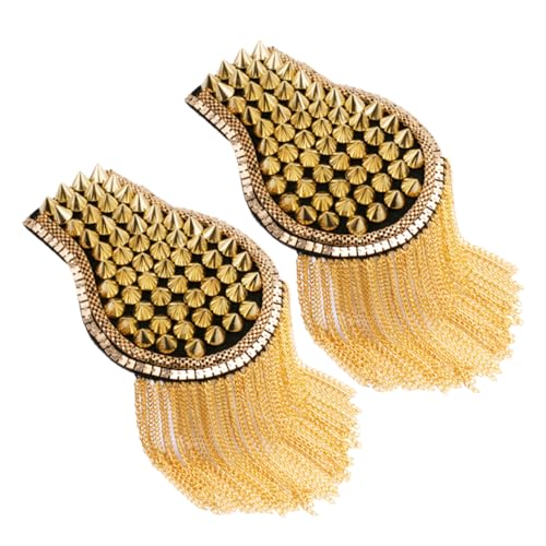 GALPADA Schulterklappen Quaste mit Nieten Handgefertigte Anzug Accessoires Fransen Schulterklappe mit Sicherheitsnadeln Leicht Kombinierbar Goldfarben GALPADA Schulterklappen Quaste mit Nieten Handgefertigte Anzug Accessoires Fransen Schulterklappe mit Sicherheitsnadeln Leicht Kombinierbar Goldfarben von GALPADA