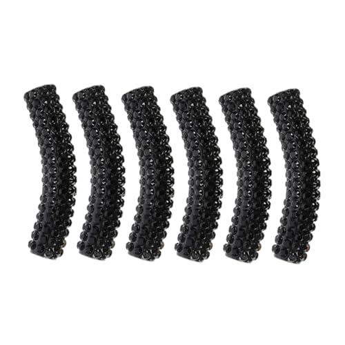 GALPADA Schwarze Strass Röhrenperlen für Schuhdekoration Curved Metall Abstandshalterperlen für Schmuckherstellung Geeignet für Sneakers und Freizeitschuhe von GALPADA