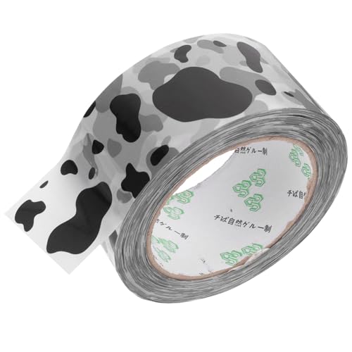 GALPADA Schwarzes Weißes Milchmuster Paketklebeband Stark Haftendes Verpackungsband für Kartonversand Langlebiges Klebeband für Büro Schule Haushalt von GALPADA