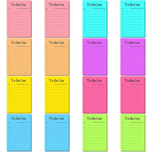 GALPADA Selbstklebende Memo Pads Dekorative Notizaufkleber Leuchtenden Farben für Büro Schule und Zuhause Praktisch für To Do Listen und Erinnerungen von GALPADA