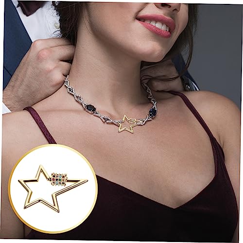 GALPADA Sicherer Schraub Karabiner Verschluss mit Fünfzackigem Stern Schmuckverbinder für DIY Halsketten Armbänder Langlebiger Kettenverschluss Einfach zu Montieren Farbecht und Robust von GALPADA