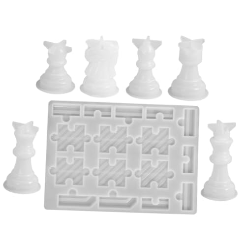 GALPADA Silikonform Schachfiguren DIY Gießform für Internationale Schachfiguren Inklusive Schachbrett Puzzleform Flexibel Langlebig Kreativ Geschenk für Jugendliche von GALPADA