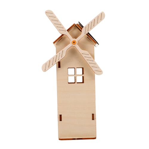 GALPADA Solar Holzbausatz Windmühle zum Bemalen DIY Holzspielzeug mit Kinderfreundliches Bastelset für Wissenschaft und Handentwicklung Sicher und Präzise Gefertigt von GALPADA