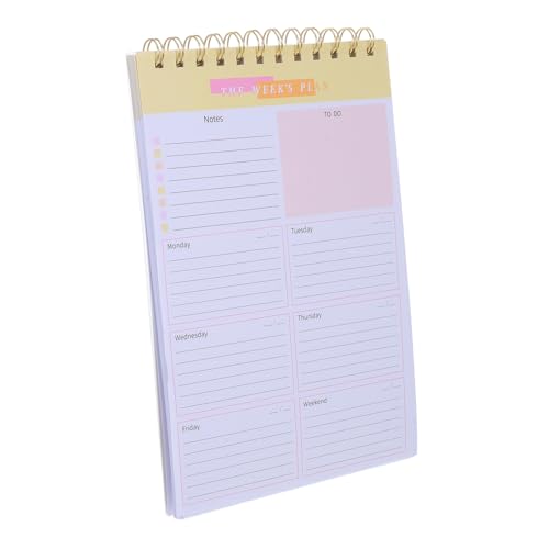 GALPADA Spiralgebundener Wochenplaner Notizblock Nachhaltiges Papier Flexibel DIY Layout Kompakter Tagesplaner für Schule und Büro Stabiler Spiralring Tragbarer Flach Liegender Planer für von GALPADA