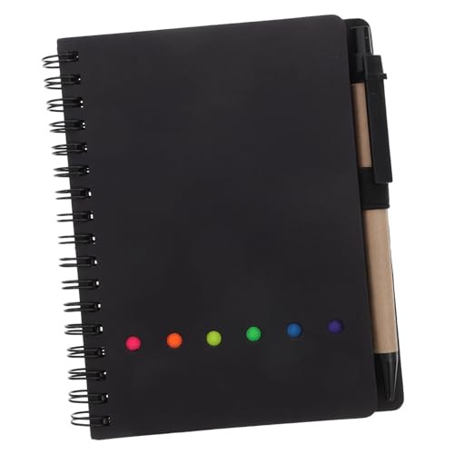 GALPADA Spiralnotizbuch mit Stift im Halter Linierte Schreibblöcke mit Haftnotizen und Farbigen Index tabs Kleines Tragbares Notizbuch mit Taschen für Notizen To do listen und Journaling von GALPADA
