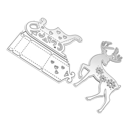 GALPADA Stanzformen Weihnachts Schlitten für Kartengestaltung DIY Scrapbooking Langlebig Wiederverwendbar Stabile Prägeschablonen für Basteln Feiertagsdeko von GALPADA