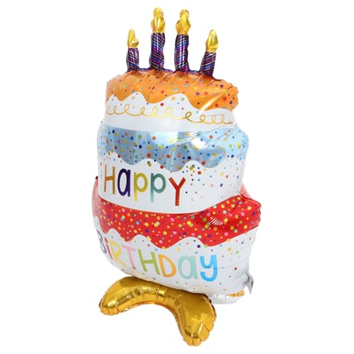 GALPADA Stehender Folienballon Kuchenform mit Buntem Sockel Geburtstagsparty Dekoration Luftdichter Partyballon Einfache Handhabung Festliche Atmosphäre für Erwachsene GALPADA Stehender Folienballon Kuchenform mit Buntem Sockel Geburtstagsparty Dekoration Luftdichter Partyballon Einfache Handhabung Festliche Atmosphäre für Erwachsene von GALPADA