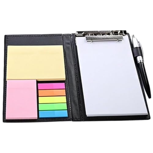 GALPADA Sticky Index Tabs Memo Pads mit Schwarzem Pu leder Cover Abreißbare Rückstandsfreie Haftnotizen für Büro Schule Praktische To do listen und Organisationshilfe von GALPADA