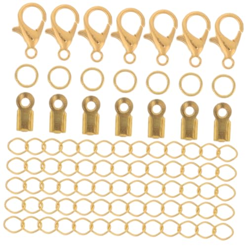 GALPADA Teiliges Schmuckzubehör Metall DIY Verschlüsse Sprungringe Karabinerverschlüsse Goldfarben Schmuckherstellung Halsketten Armbänder Basteln Zubehör mit Aufbewahrungsbox von GALPADA