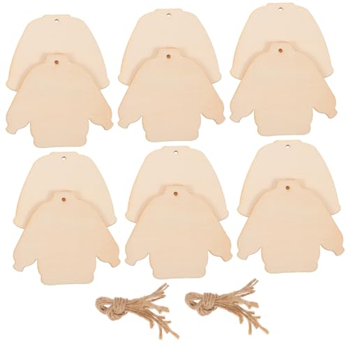 GALPADA Unvollendete Holzanhänger Teilig mit Aufhängeband DIY Weihnachtsdekoration aus Naturbelassenem Holz Bemalbare Pullover Form für Christbaum und Festdeko Einfach zu Gestalten und GALPADA Unvollendete Holzanhänger Teilig mit Aufhängeband DIY Weihnachtsdekoration aus Naturbelassenem Holz Bemalbare Pullover Form für Christbaum und Festdeko Einfach zu Gestalten und von GALPADA