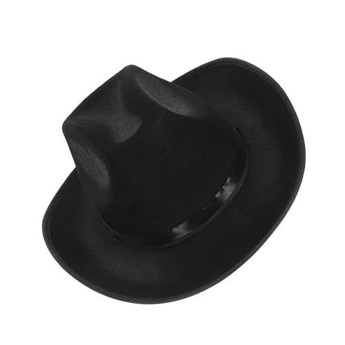GALPADA Verstellbarer Schwarzer Cowgirl Hut aus Leichtem Formstabilem Vliesstoff mit Satinband Western Partyhut für Damen Cosplay Bühnenauftritte und Alltag Verstellbar für Teenager und GALPADA Verstellbarer Schwarzer Cowgirl Hut aus Leichtem Formstabilem Vliesstoff mit Satinband Western Partyhut für Damen Cosplay Bühnenauftritte und Alltag Verstellbar für Teenager und von GALPADA
