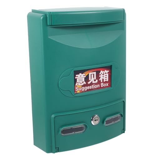 GALPADA Wandmontierter Wasserdichter Briefkasten mit Schloss Robuste Postbox für Vorschläge Beschwerden Spenden Vielseitig für Innen und Außen Klassische Grüne Kleine Aufbewahrungsbox von GALPADA
