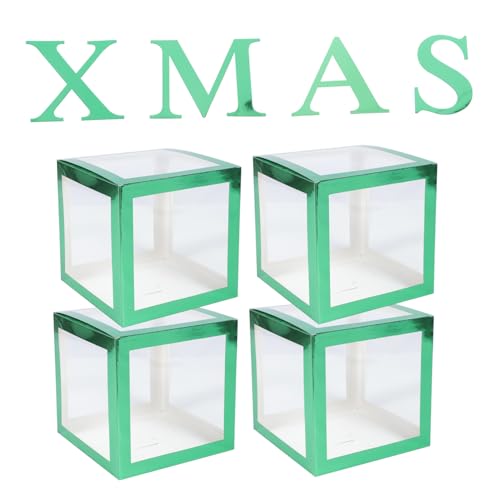 GALPADA Weihnachtliche Transparente Ballon Aufbewahrungsbox mit Grünem Design und Xmas Buchstaben Multifunktionale Festival Deko Leicht Zusammenbaubar für Party Zuhause Laden Büro und GALPADA Weihnachtliche Transparente Ballon Aufbewahrungsbox mit Grünem Design und Xmas Buchstaben Multifunktionale Festival Deko Leicht Zusammenbaubar für Party Zuhause Laden Büro und von GALPADA