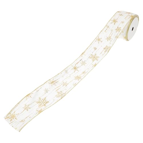 GALPADA Weihnachtliches Geschenkband Breit Yards Dekoratives DIY Schleifenband mit Schneeflocken Vielseitig für Geschenkverpackung Haarbänder und Weihnachtsbaum Deko Geeignet von GALPADA