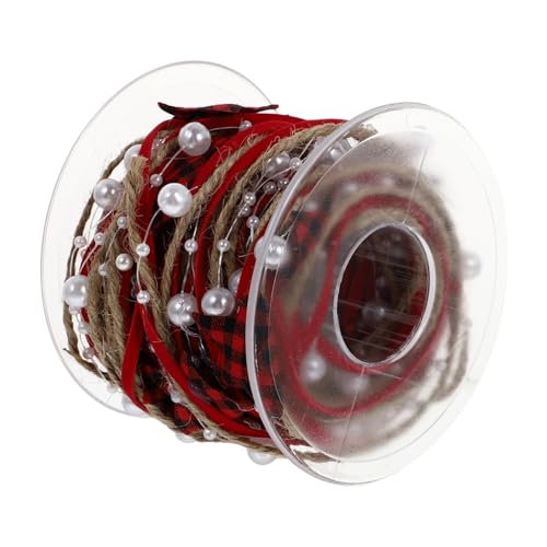 GALPADA Weihnachtliches Polyesterband Rotes Schwarz DIY Geschenkband Schleifenband für Weihnachtsbaum Dekoration und Basteln Langlebiges Bastelband für Geschenke und Festdeko von GALPADA