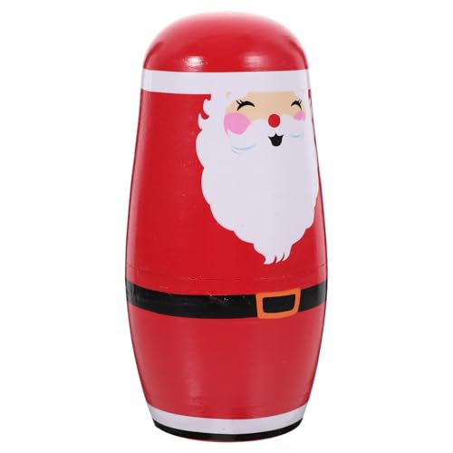 GALPADA Weihnachts-russische Holznesting-Puppen Stapelspielzeug Bunte Weihnachtsdekoration für Party Stabile Holzfiguren GALPADA Weihnachts-russische Holznesting-Puppen Stapelspielzeug Bunte Weihnachtsdekoration für Party Stabile Holzfiguren von GALPADA