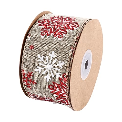 GALPADA Weihnachtsband Schneeflocke Breites Weihnachtsbaum Dekorationsband Langlebiges Xmas Bastelband für Geschenkverpackung und DIY Weihnachtsdeko von GALPADA