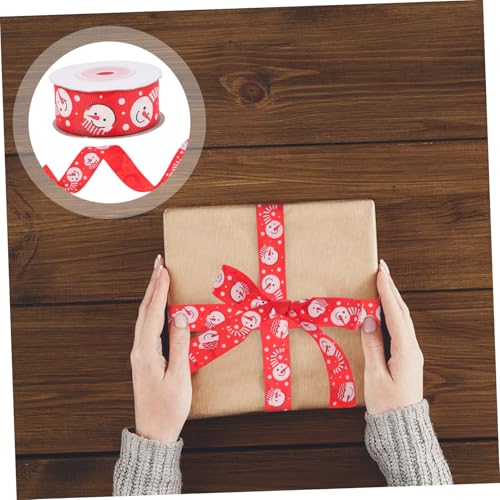 GALPADA Weihnachtsband Schneemann Rot Geschenkband Schleife für Weihnachtsgeschenkbox Festliches Dekoband für Weihnachtsbaum DIY Geschenkverpackung und Partydeko von GALPADA