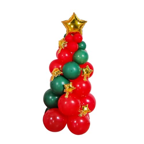 GALPADA Weihnachtsbaum Luftballon aus Natürlichem Latex und Aluminiumfolie Bunte Xmas Party Deko Sicher und Wiederverwendbar Einfach zu Montieren für Festliche Weihnachtsfeier von GALPADA