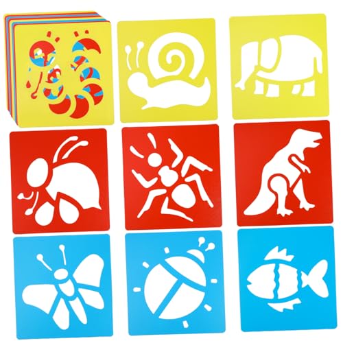 GALPADA Wiederverwendbare Malvorlagen mit Großen Dinosaurier und Tiermotiven Flexible Pet Schablonen für Wanddekoration Basteln und Kreative Malprojekte Leicht zu Reinigen und Langlebig von GALPADA