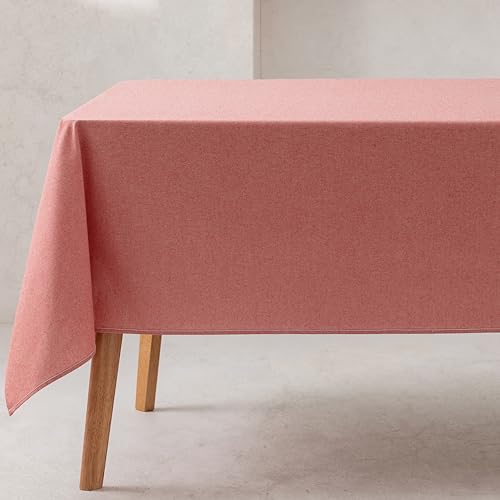GAMUSI Tischdecke, einfarbig, Bio-Baumwolle, wasserdicht, schmutzabweisend, rechteckig, Rot, 140 x 100 cm von GAMUSI