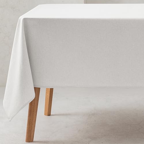 GAMUSI Tischdecke, einfarbig, Bio-Baumwolle, wasserdicht, schmutzabweisend, rechteckig, Weiß, 140 x 300 cm GAMUSI Tischdecke, einfarbig, Bio-Baumwolle, wasserdicht, schmutzabweisend, rechteckig, Weiß, 140 x 300 cm von GAMUSI