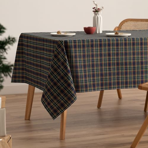 GAMUSI Tischdecke, rechteckig, Weihnachten, Stoff, Karomuster, Blau, Faden, Gold, Esstisch, Weihnachtsdekoration, 140 x 200 cm, Blau GAMUSI Tischdecke, rechteckig, Weihnachten, Stoff, Karomuster, Blau, Faden, Gold, Esstisch, Weihnachtsdekoration, 140 x 200 cm, Blau von GAMUSI