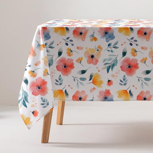GAMUSI Tischdecke, schmutzabweisend, Baumwolle, Blumenmuster, rechteckig, 160 x 240 cm, Beige GAMUSI Tischdecke, schmutzabweisend, Baumwolle, Blumenmuster, rechteckig, 160 x 240 cm, Beige von GAMUSI