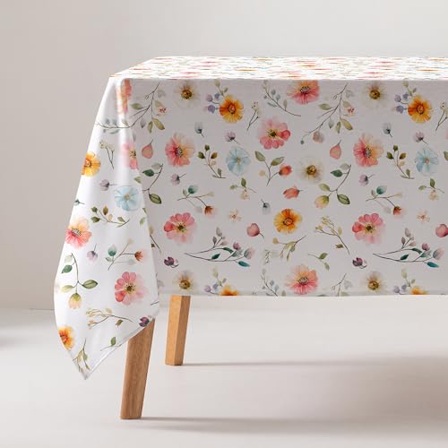 GAMUSI Tischdecke, schmutzabweisend, Baumwolle, Blumenmuster, rechteckig, 160 x 300 cm, Beige GAMUSI Tischdecke, schmutzabweisend, Baumwolle, Blumenmuster, rechteckig, 160 x 300 cm, Beige von GAMUSI
